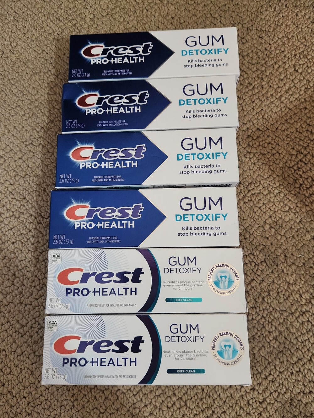 Brand New Boxes of Crest Gum Detoxify Toothpaste 2.6 Oz